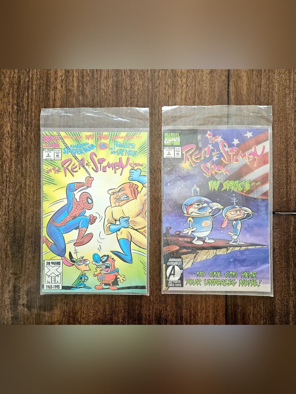 Vintage 1990s Marvel Comics- The Ren And Stimpy Show Sealed Comics- #5 And #6